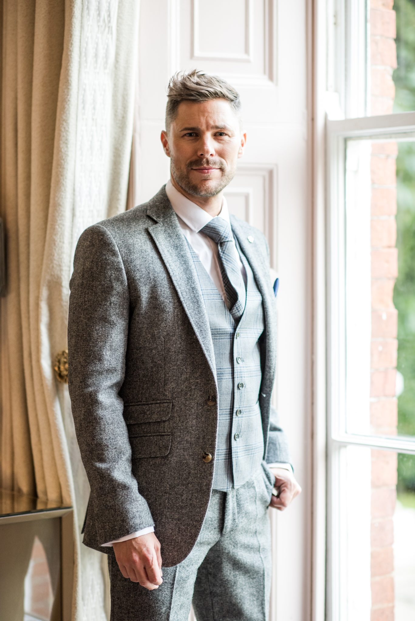 grey tweed Cheshire Menswear